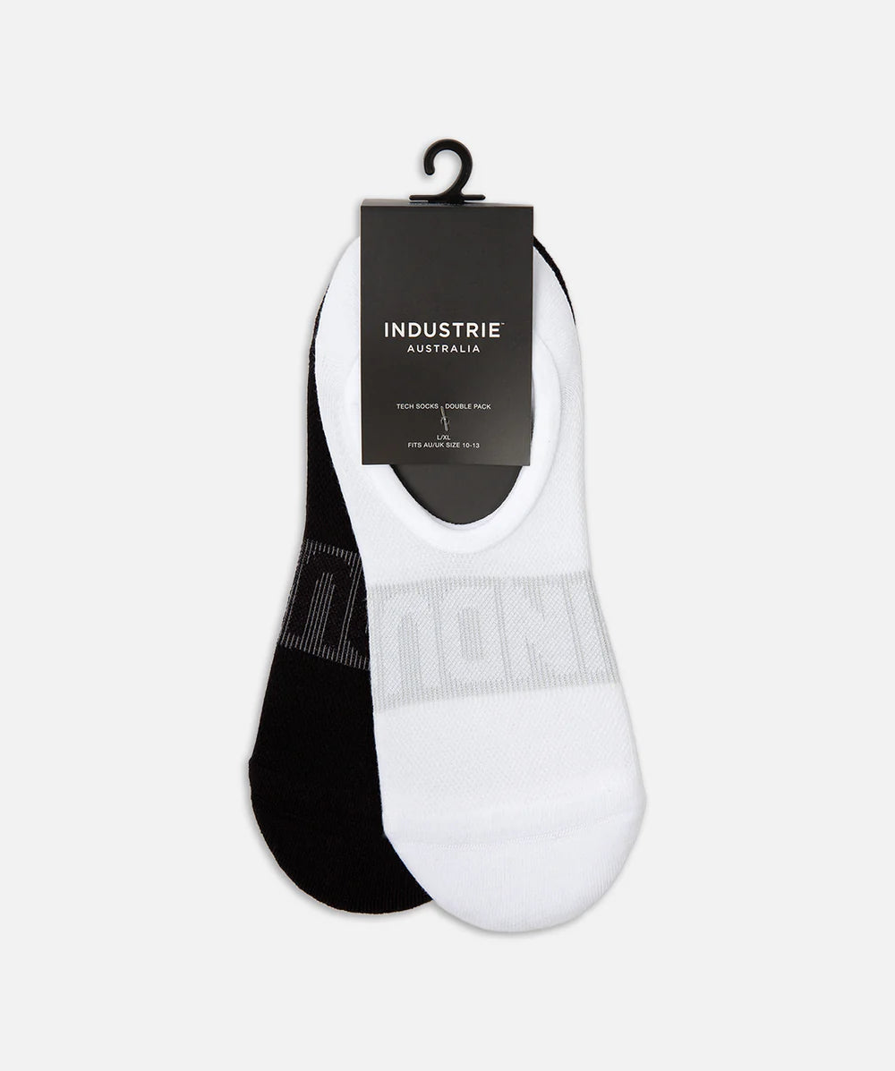The 2 Pack Tech Socks - White Black