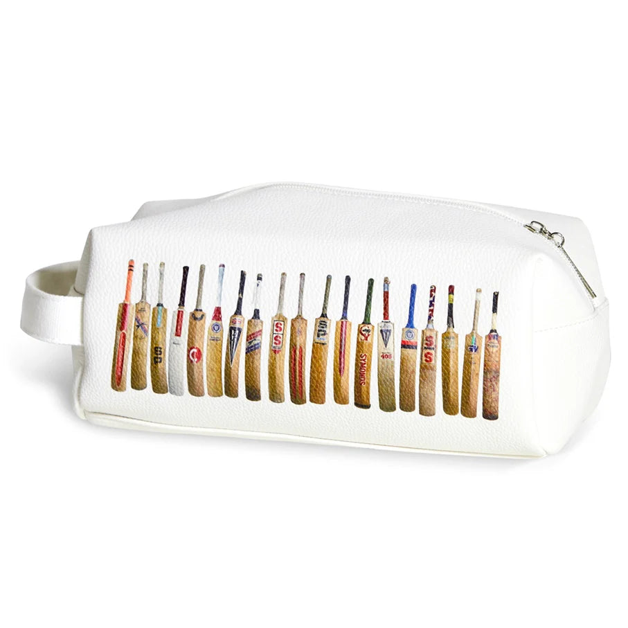 Bat Line Up Wash Bag - White