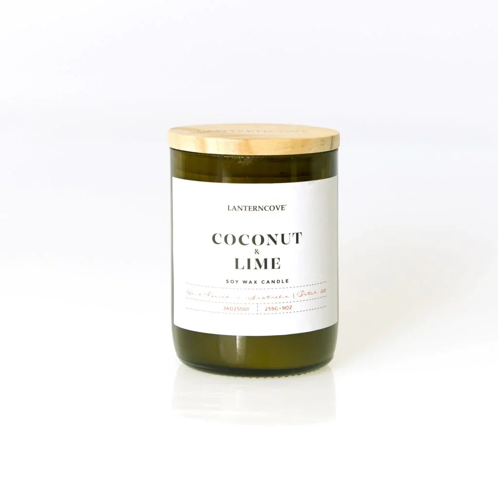 Jade 9oz Soy Wax Candle - Coconut & Lime