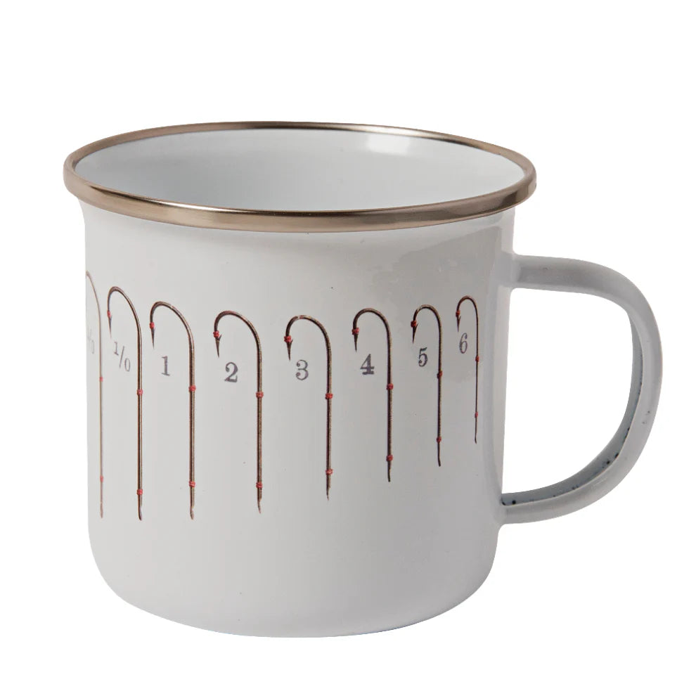 Vintage Fishing Hooks Enamel Mug