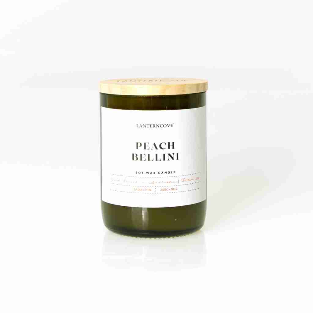 Jade 9oz Soy Wax Candle - Peach Bellini