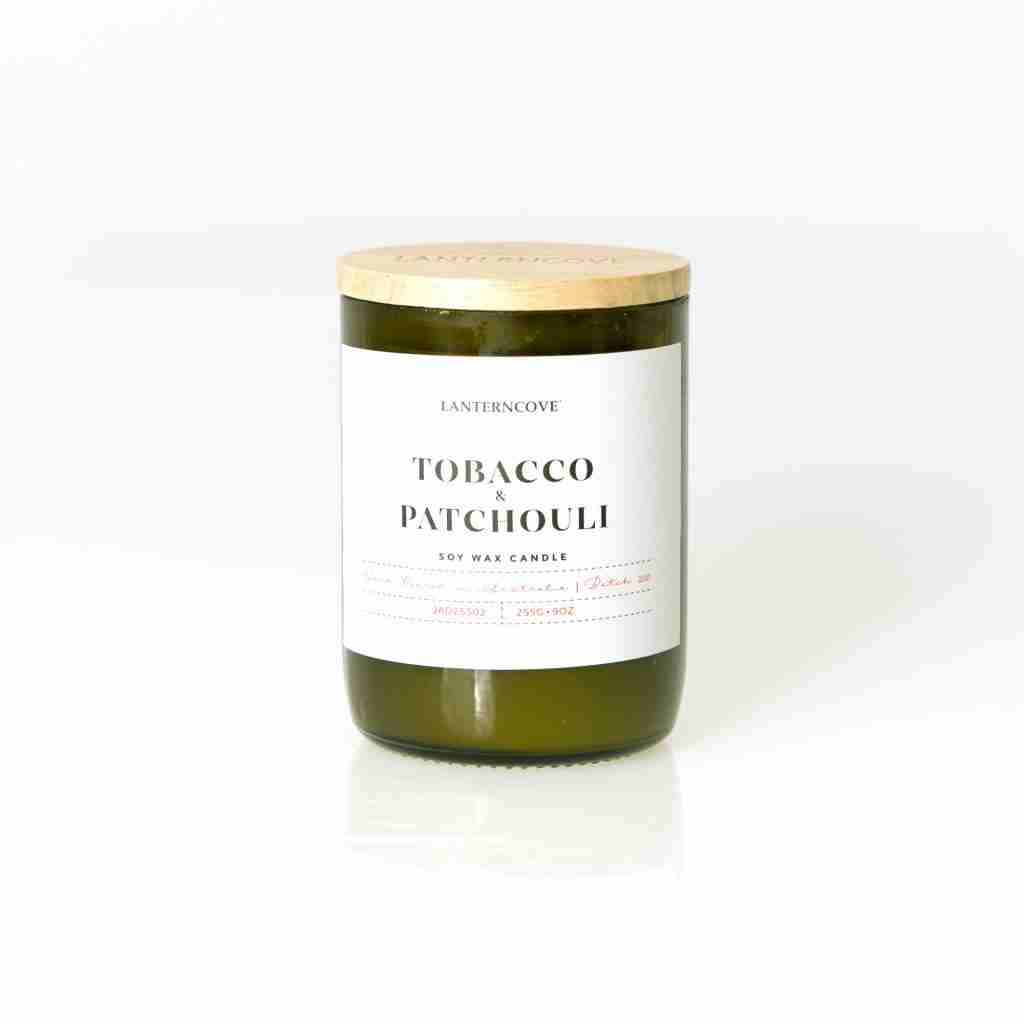Jade 9oz Soy Wax Candle - Tobacco & Patchouli