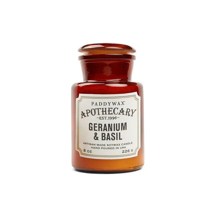 Apothecary 8oz Candle - Geranium & Basil