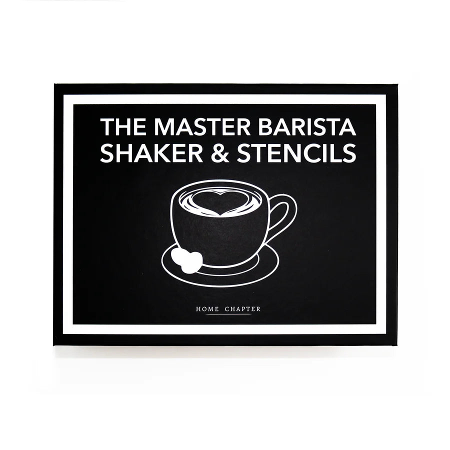 The Master Barista Shaker & Stencils Book Box