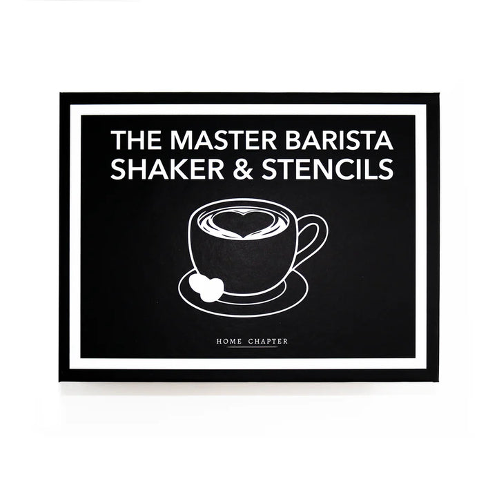 The Master Barista Shaker & Stencils Book Box