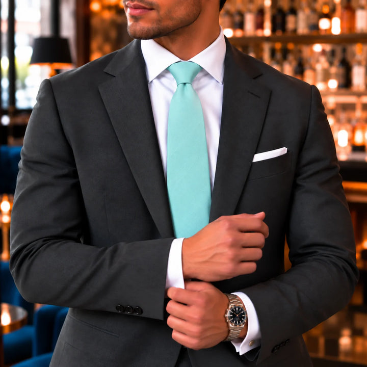Aqua Skinny Tie