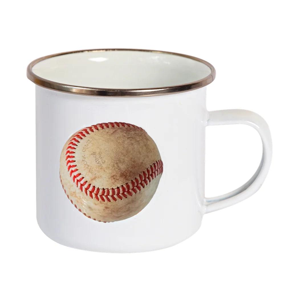 Vintage Baseball Enamel Mug