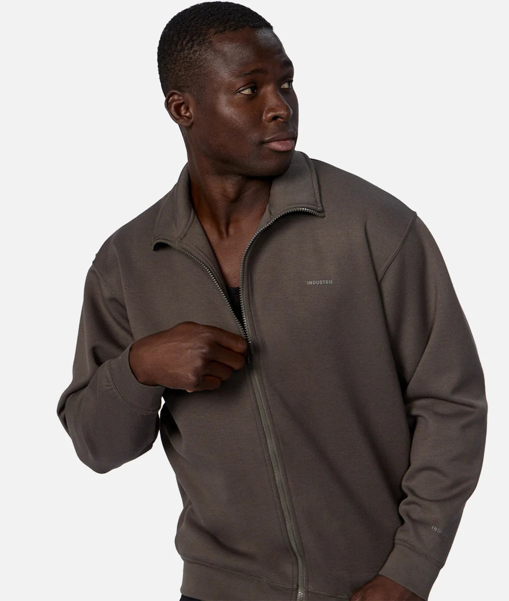 The Zip Thru Track Top -Bay Leaf