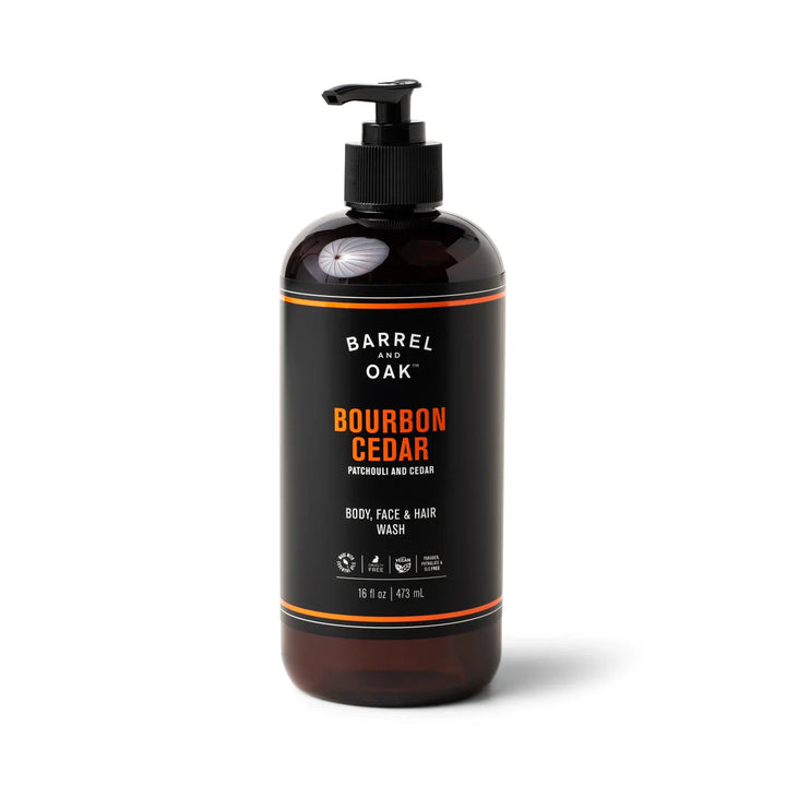 Hair Face and Body All-In-One Wash - Bourbon Cedar 473ml