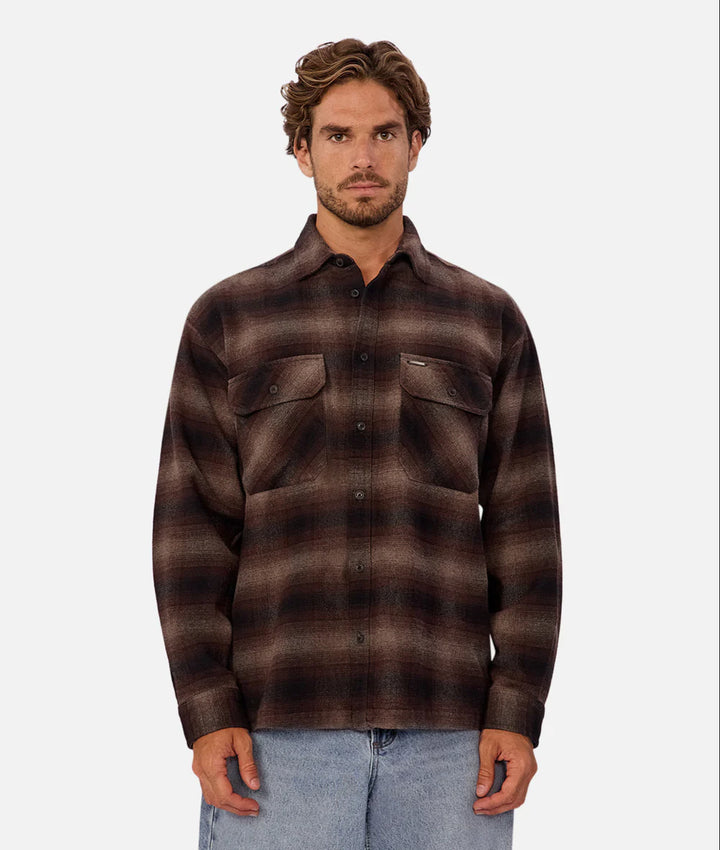 The Bellevue L/S Shirt - Brown Black