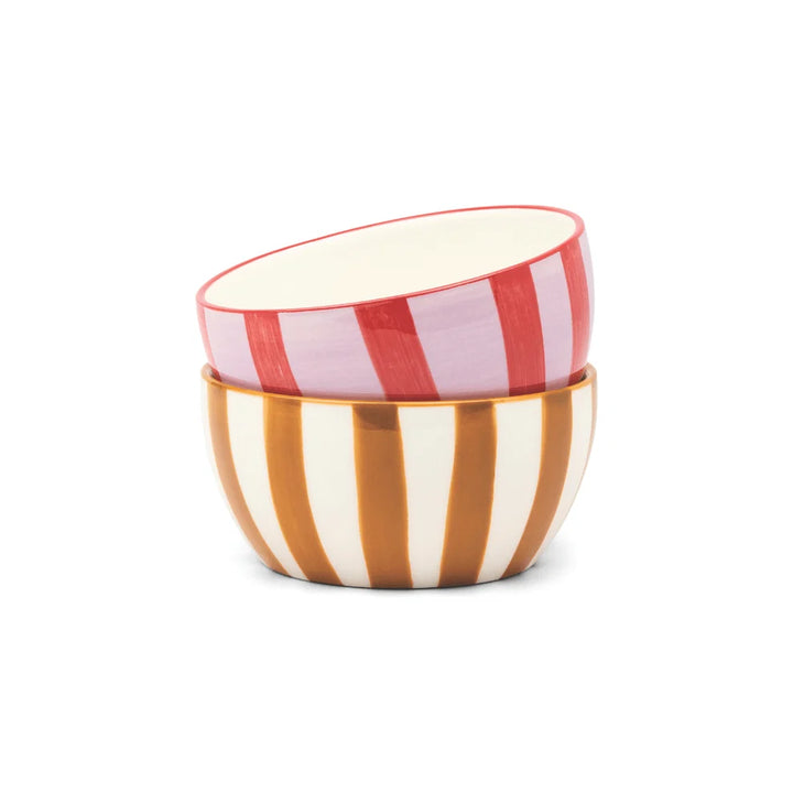 The Bella - Set Of Two Dipping Bowls Lilac/ Rust