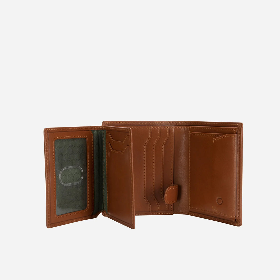 Large Bifold Wallet With ID Window - Tan