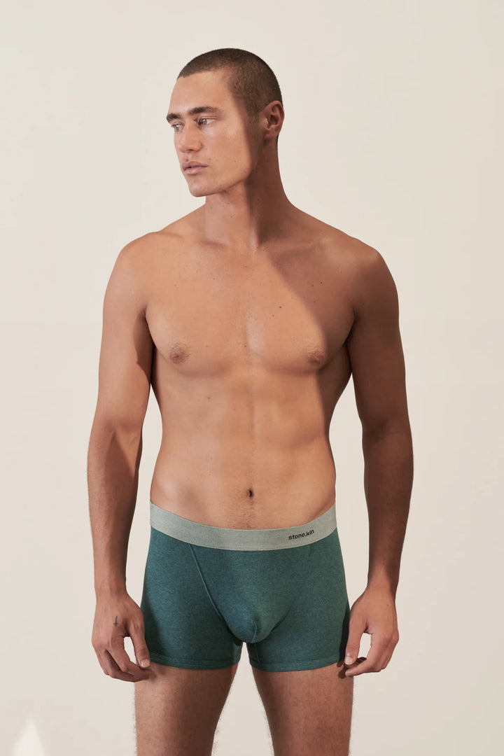 Boxer Brief - Teal/ Bone