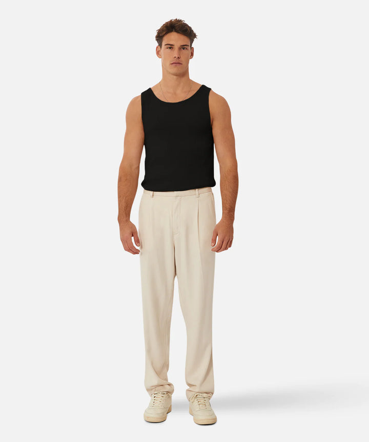The Brando Ribbed Singlet - Black