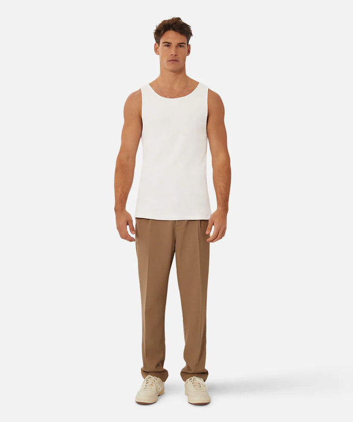 The Brando Ribbed Singlet - White