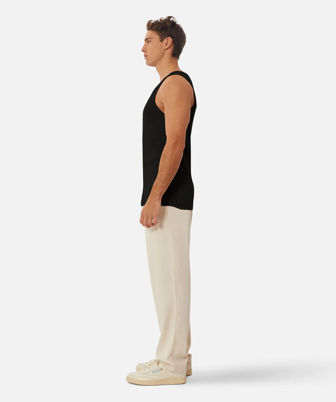 The Brando Ribbed Singlet - Black