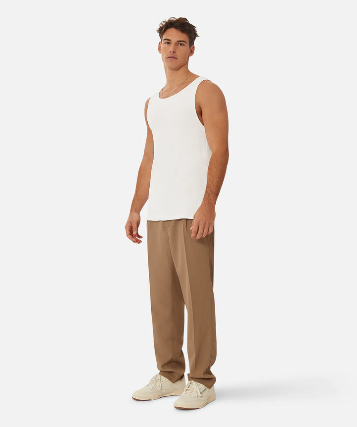 The Brando Ribbed Singlet - White