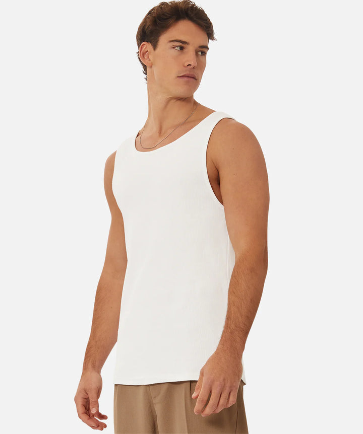 The Brando Ribbed Singlet - White