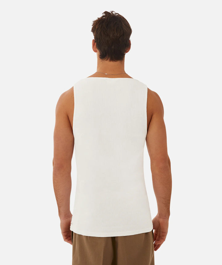 The Brando Ribbed Singlet - White