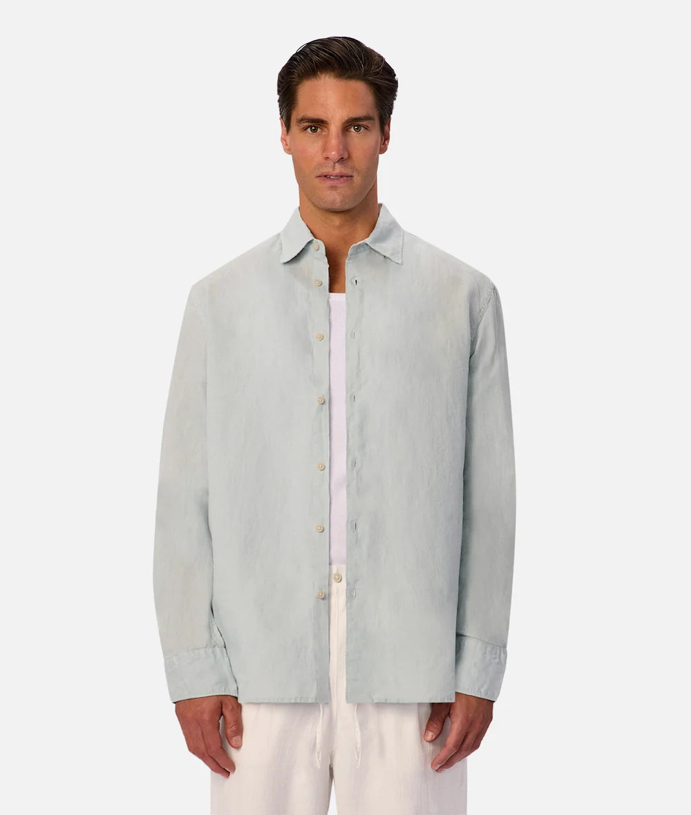 The St Martins L/S Linen Shirt - Blue Haze