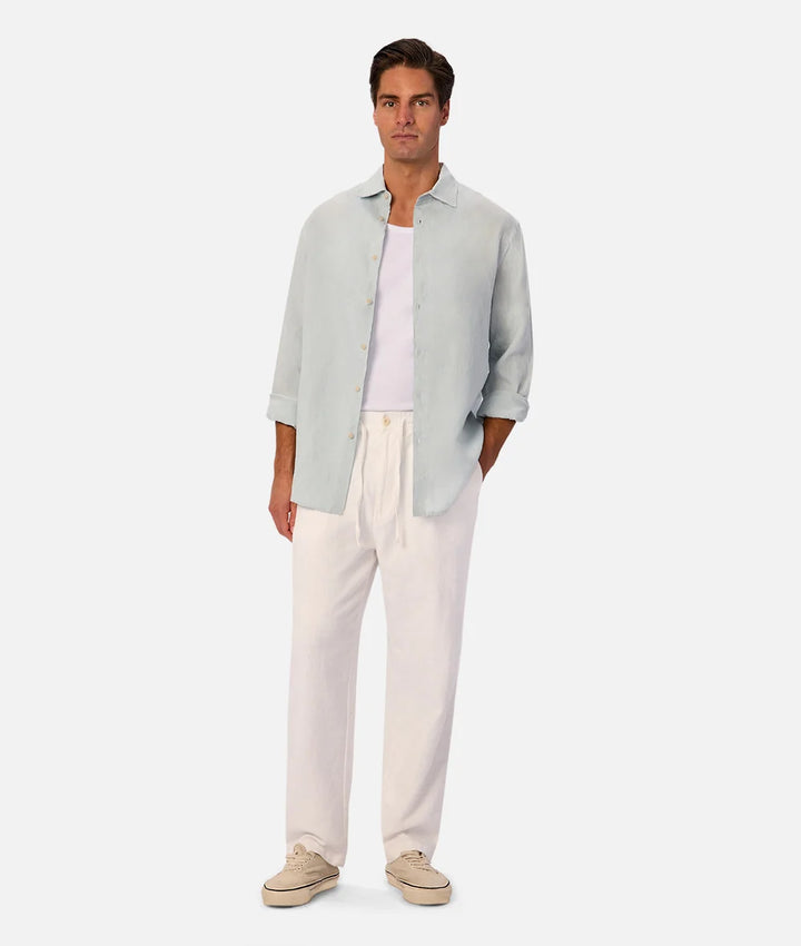 The St Martins L/S Linen Shirt - Blue Haze
