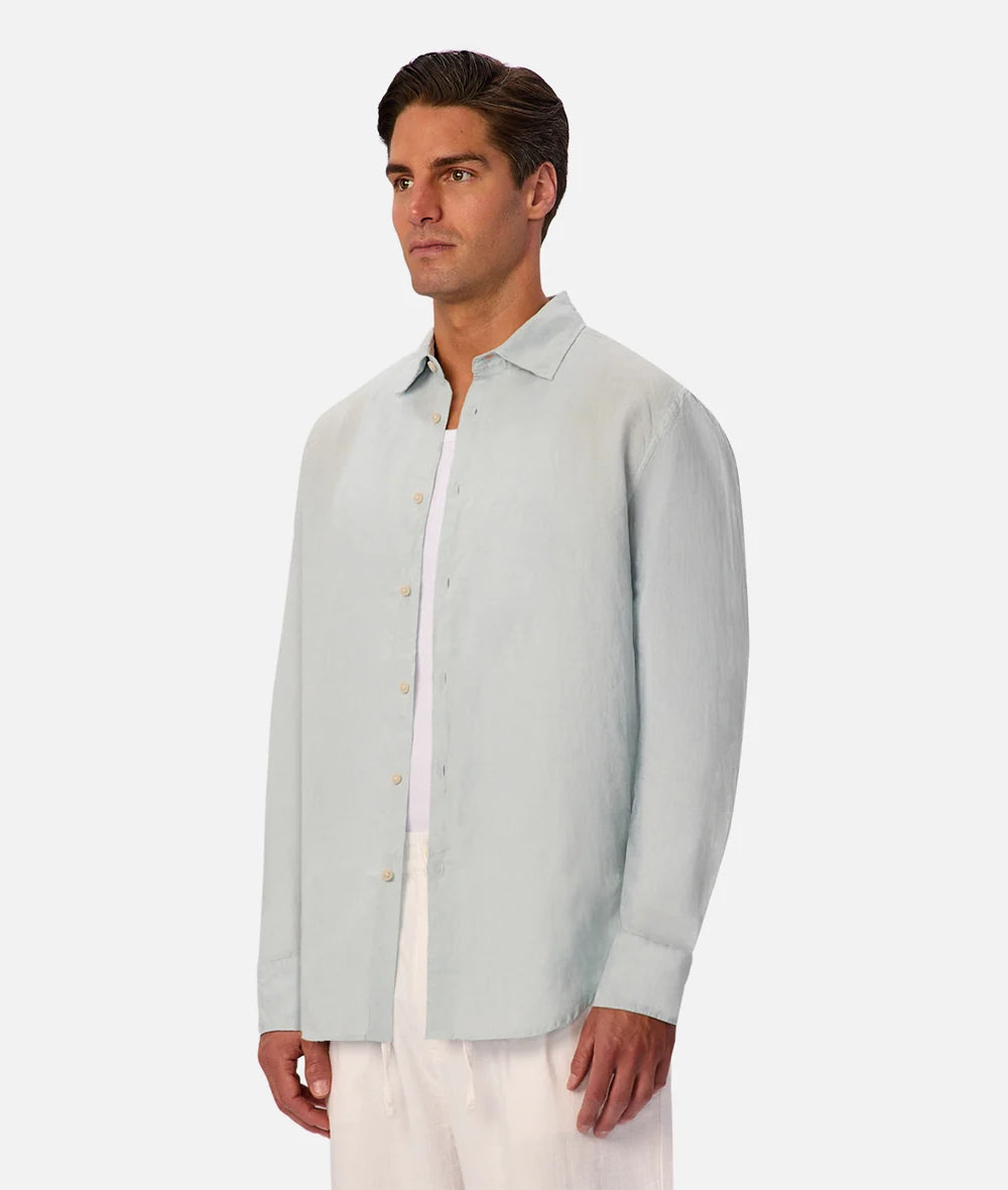 The St Martins L/S Linen Shirt - Blue Haze