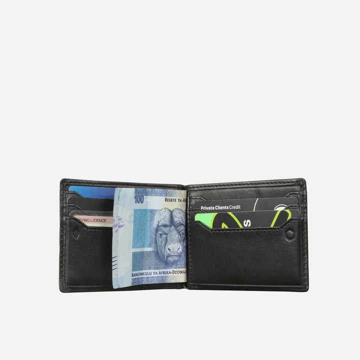 Leather Money Clip Wallet - Black