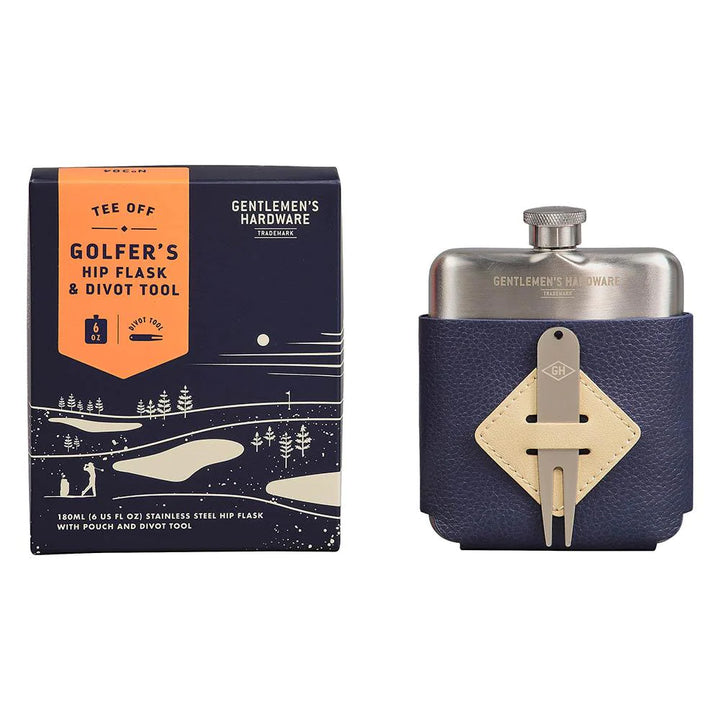 Golfer's Hip Flask & Divet Set