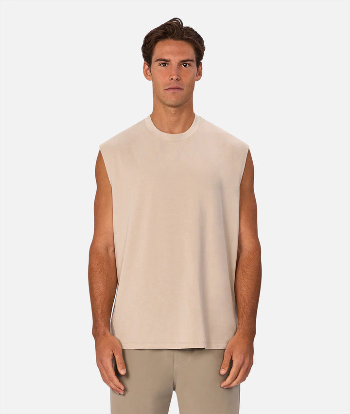 The Freeman Sleeveless Tee- Dune