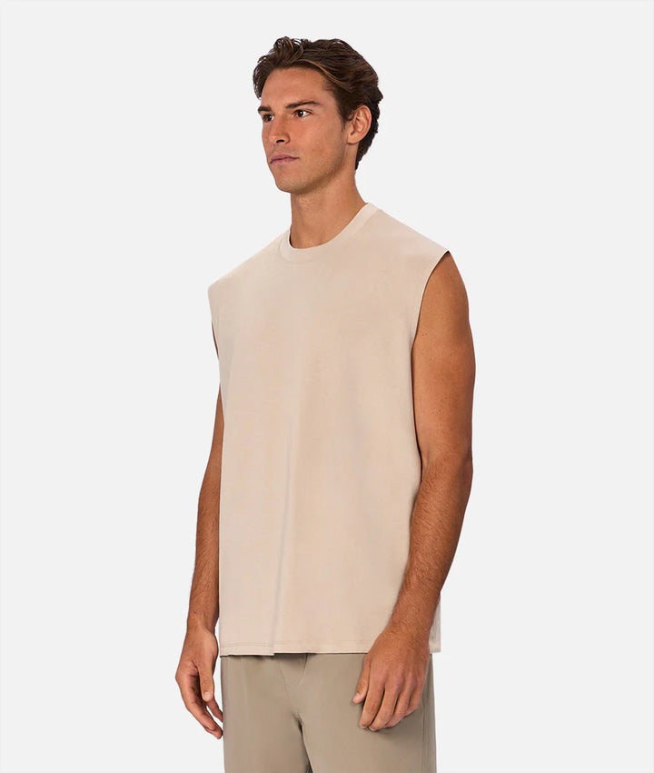 The Freeman Sleeveless Tee- Dune