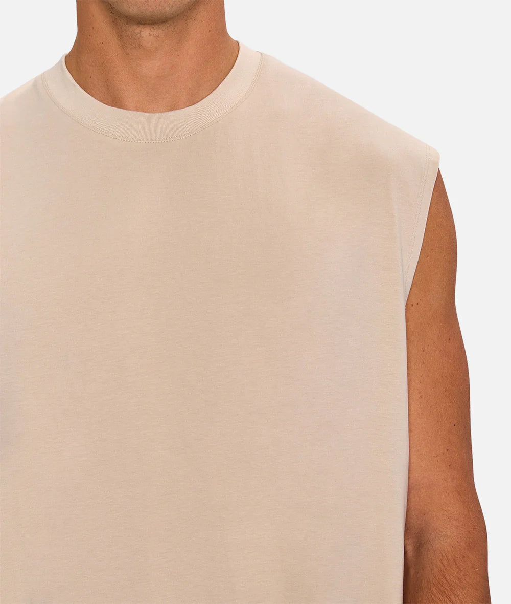 The Freeman Sleeveless Tee- Dune