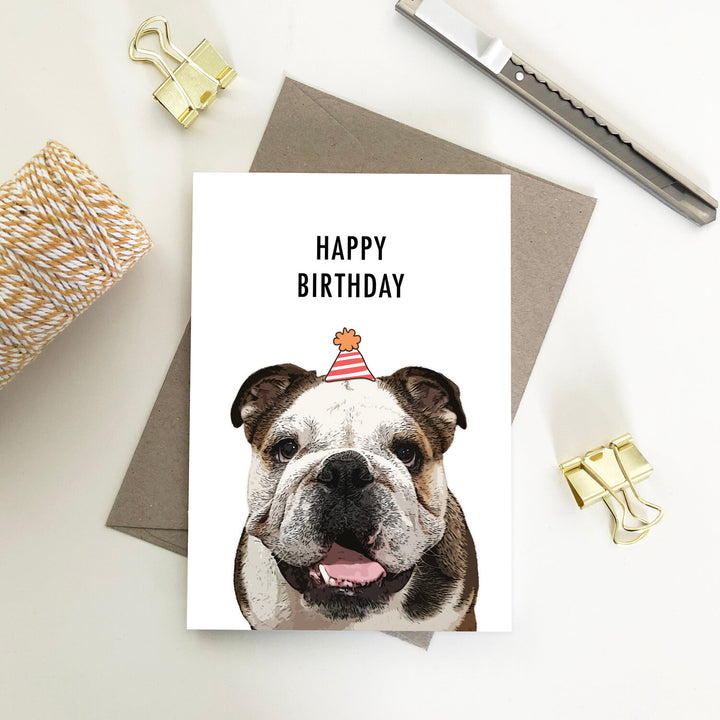 Happy Birthday English Bulldog Card