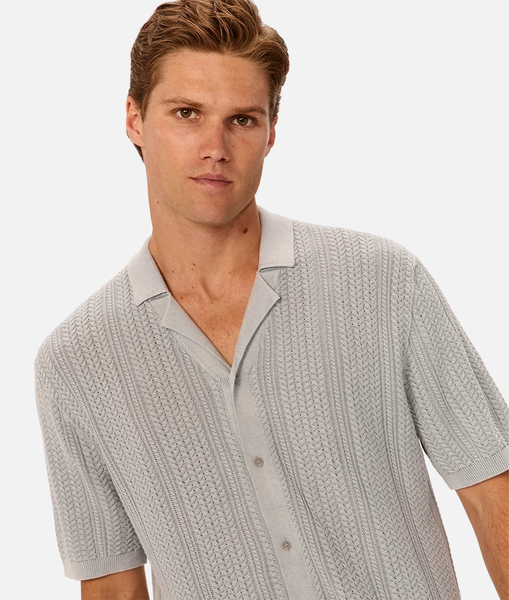 The Washed Alessio S/S Shirt - Lake Blue