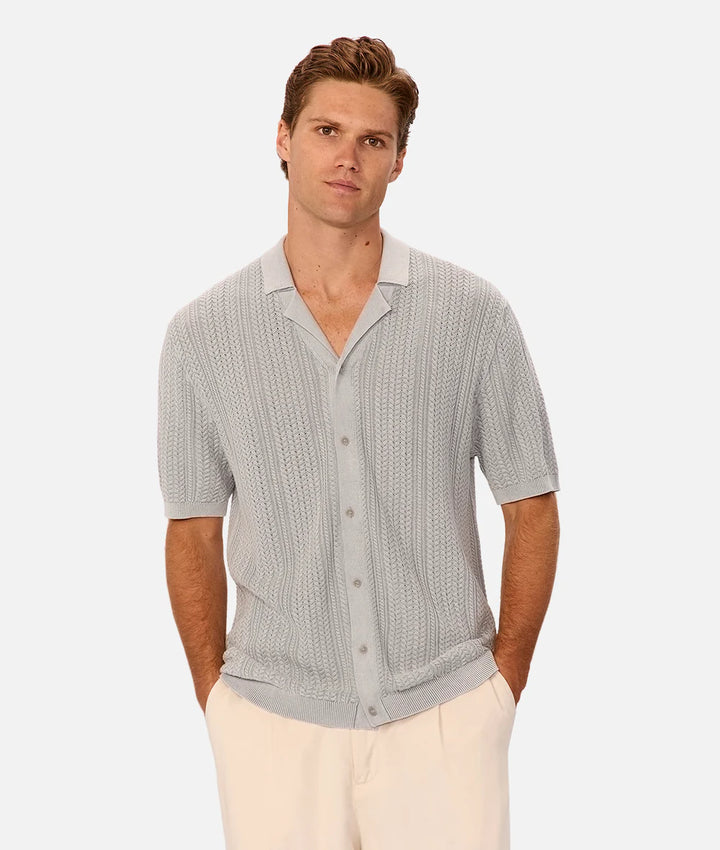 The Washed Alessio S/S Shirt - Lake Blue