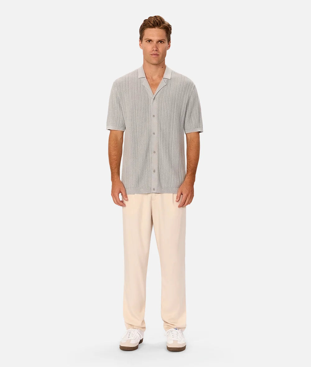 The Washed Alessio S/S Shirt - Lake Blue