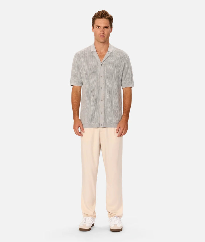 The Washed Alessio S/S Shirt - Lake Blue
