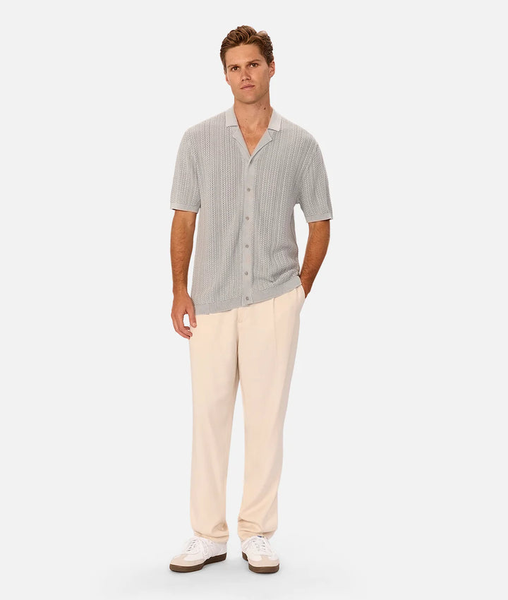 The Washed Alessio S/S Shirt - Lake Blue