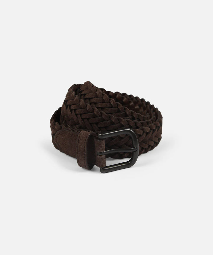 The Lusso Braided Belt -Dk Aubergine