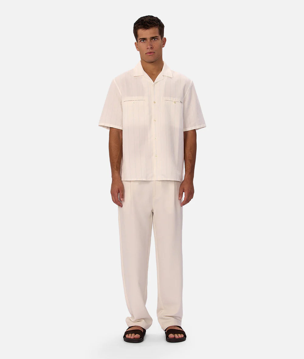 The Malibu S/S Shirt - Cream/ Lt Blue