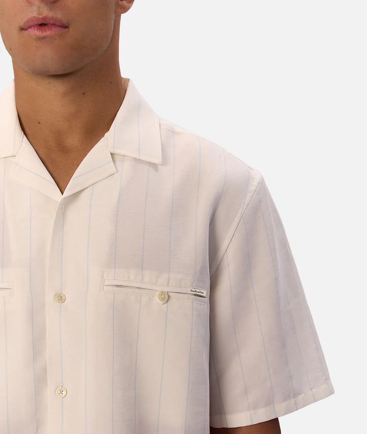 The Malibu S/S Shirt - Cream/ Lt Blue