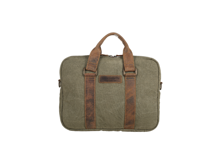 Lawson Canvas Laptop Bag - Moss