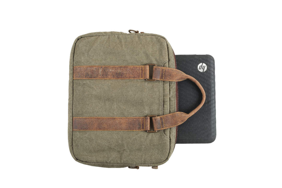 Lawson Canvas Laptop Bag - Moss