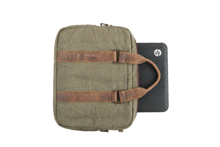 Lawson Canvas Laptop Bag - Moss