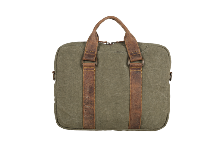 Lawson Canvas Laptop Bag - Moss