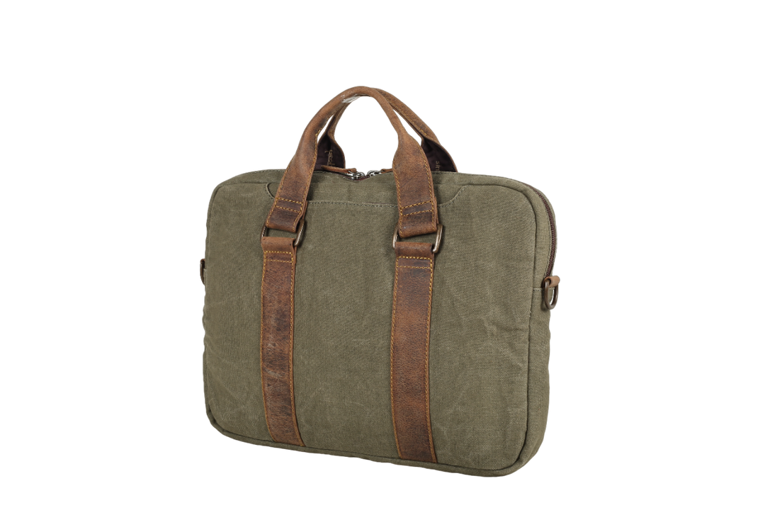 Lawson Canvas Laptop Bag - Moss