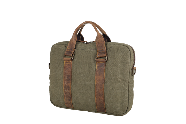 Lawson Canvas Laptop Bag - Moss