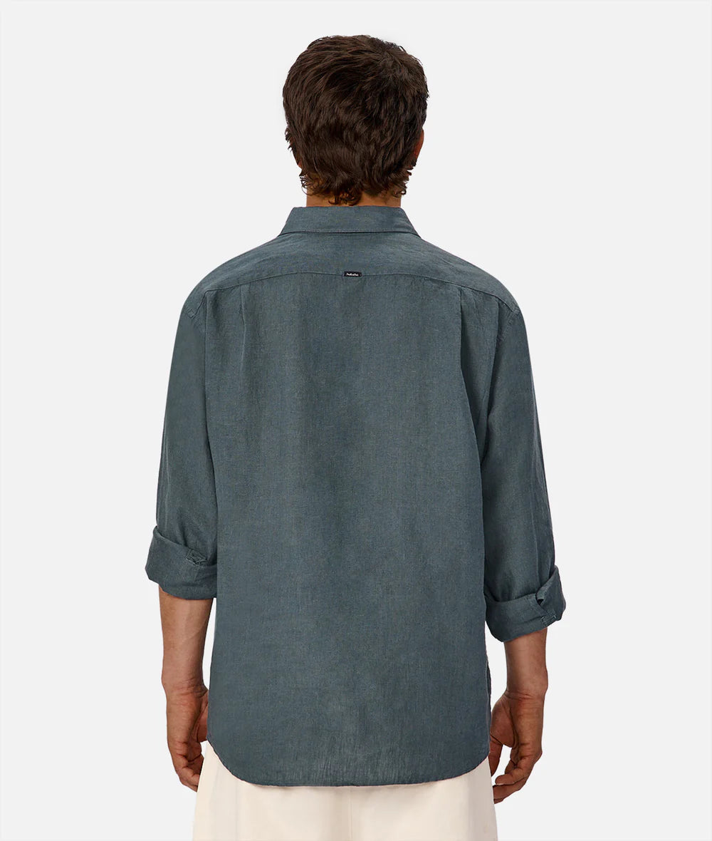 The St Martins L/S Shirt - Deep Ocean