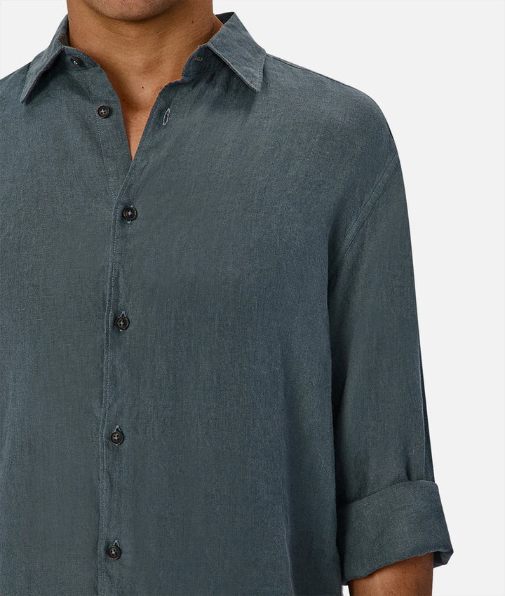 The St Martins L/S Shirt - Deep Ocean