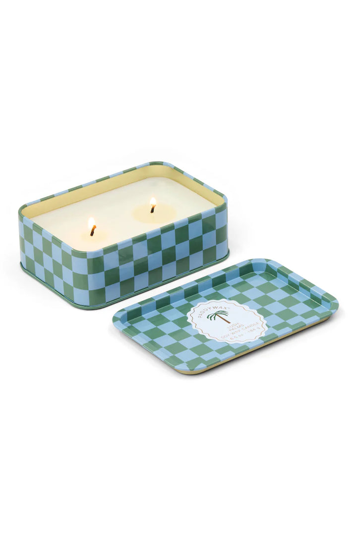 A Dopo 6oz Palm Printed Tin Candle - Lush Palms