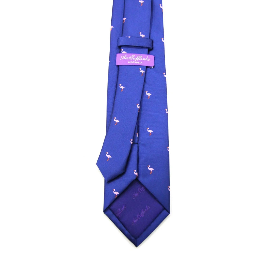Pink Flamingo Navy Skinny Tie